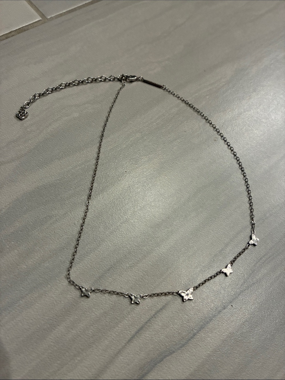 KENDRA SCOTT Sterling Silver Butterfly Station Necklace - Silver